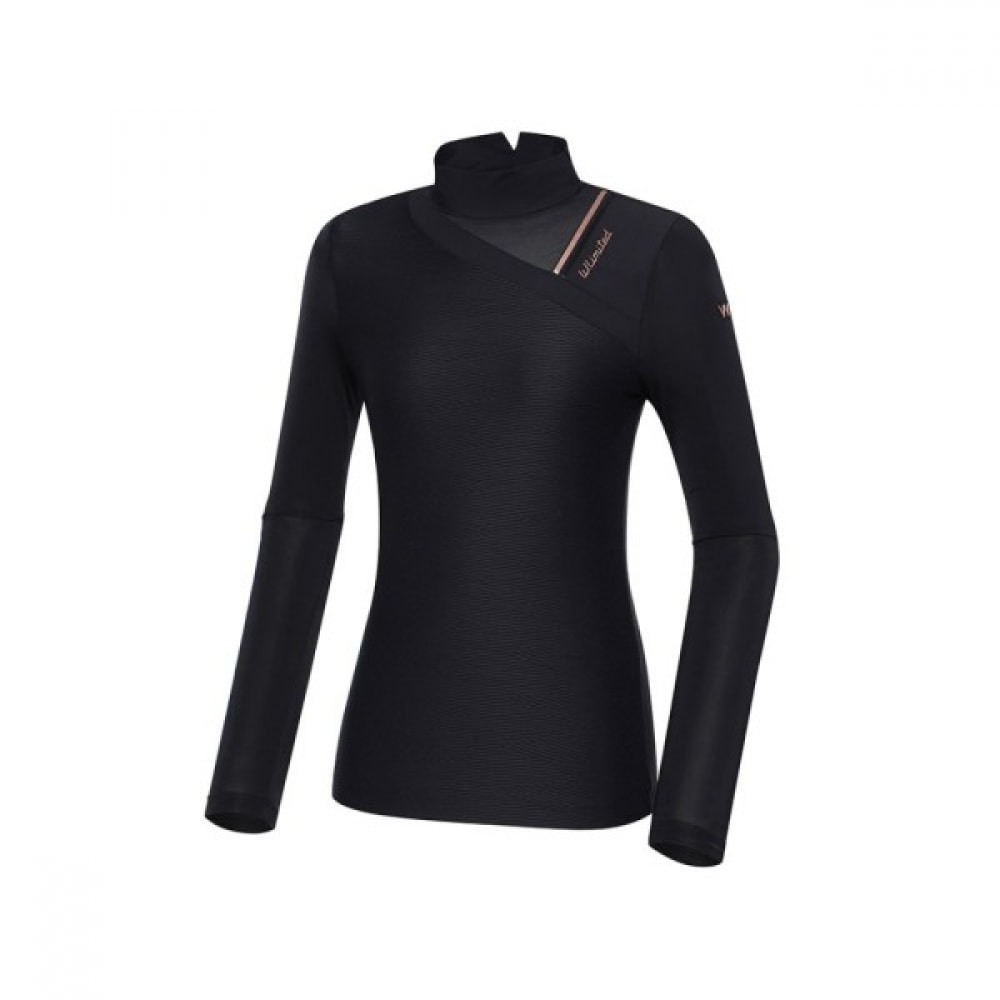 [ワイドアングル] レディース WL W.ICE テクスチャードメッシュハイネック T シャツ L_WWM22215Z1