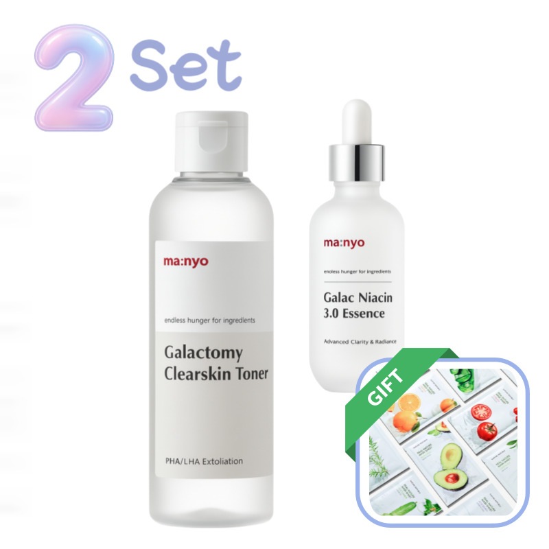 【セット】ガラクトナイアシン3.0エッセンス60ml＋ガラクトミークリアスキントナー210ml 毛穴ケア.肌キメ.保湿.うるおい.低刺激.ツヤ肌.角質ケア.人気化粧水.韓国スキンケア.Qoo10限定