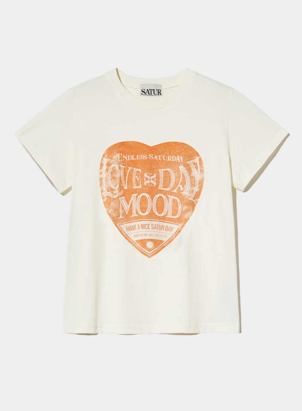 【SATUR】 (W) SATURDAY RETRO MOOD GRAPHIC T-SHIRTS : CREAM ORANGE 9,000円