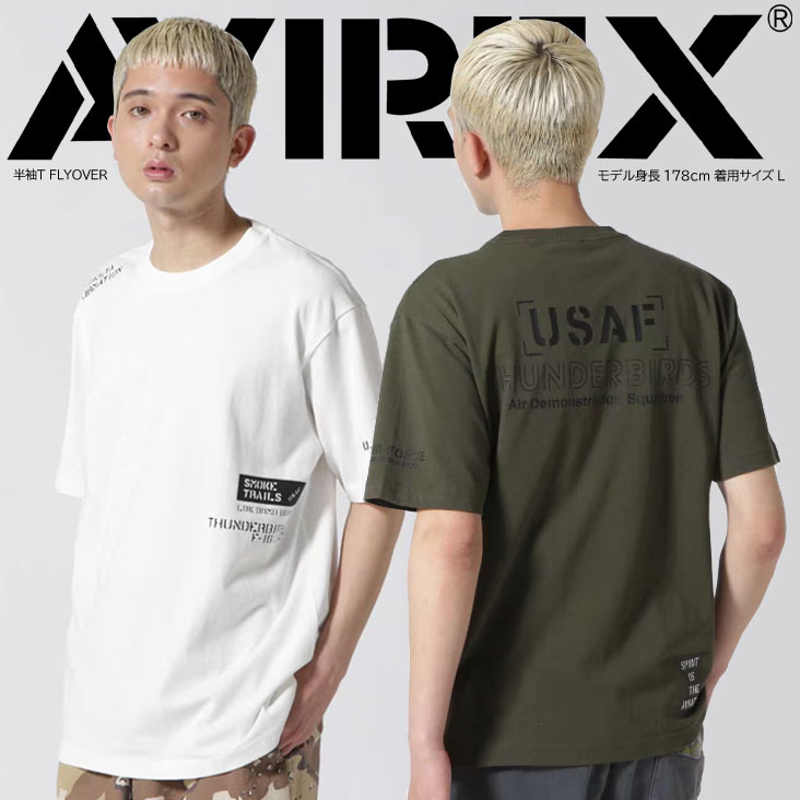 AVIREX アヴィレックス 半袖Ｔ FLYOVER フライオーバー サンダーバーズ プリント ステンシル調プリント デザイン Tシャツ トップス メンズ 783-3134097 6,098円