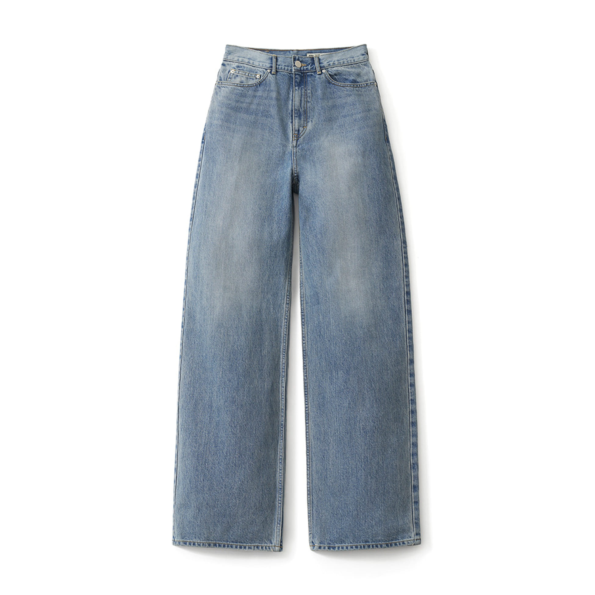 【POTTERY】 W SEMI WIDE DENIM PANTS : MID BLUE 2
