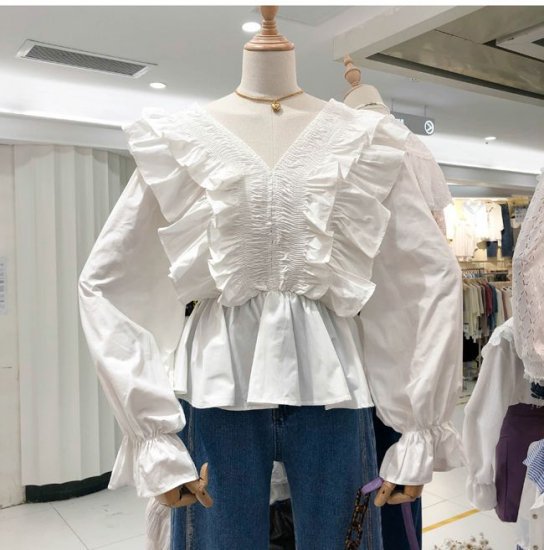ブラウス レディース ブラウス 長袖 白 フリル ビジネス レース Vネック カジュアル きれいめ ブラウス レディース ブラウス 長袖 白 フリル ビジネス レース Vネック カジュアル きれいめ