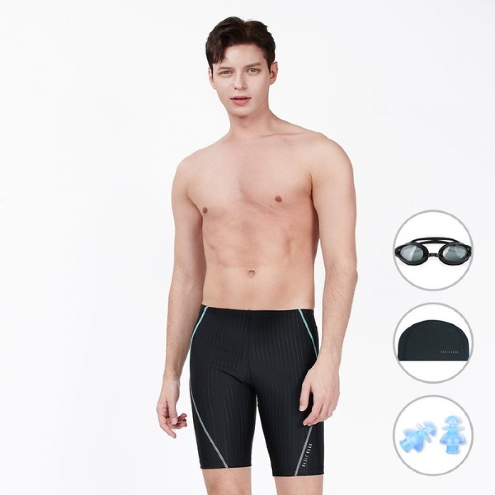 (ベーシックエル) メンズ室内水着 5パートスクエア水着 BEZ-R406K