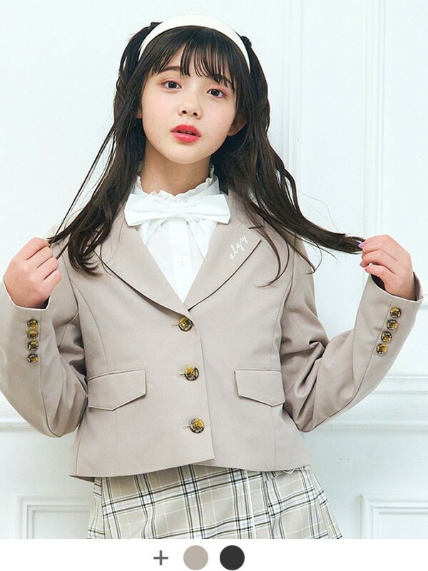 ALGY アルジー 襟シシュウ ジャケット 女の子 子供服 ジュニア 小学生 中学生 羽織 ショート丈 ジャケット 入学式 G102023