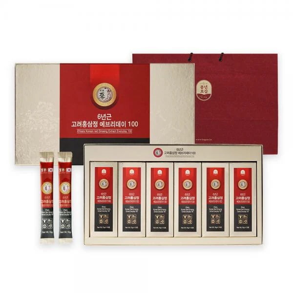 豊年宝鑑 6年根 高麗紅参精 エブリデー 100 紅参スティック 60包 ギフトセット + ショッピングバッグ 풍년보감 6년근 고려홍삼정 에브리데이 100 홍삼스틱 60포 선물세트 + 쇼핑백