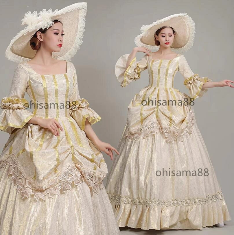 新品大人気 宮廷ドレス パーティードレス 高級感 ヨーロッパ風ドレス 貴族ドレス 可愛い フレア袖 貴婦人ドレス 演劇 中世貴族風 華やか お姫様ワンピース オペラ声楽 プリンセスドレス 文化祭 学園