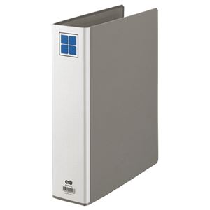 （まとめ） TANOSEE 片開きパイプ式ファイルE A4タテ 500枚収容 背幅76mm グレー 1冊 (×15セット)