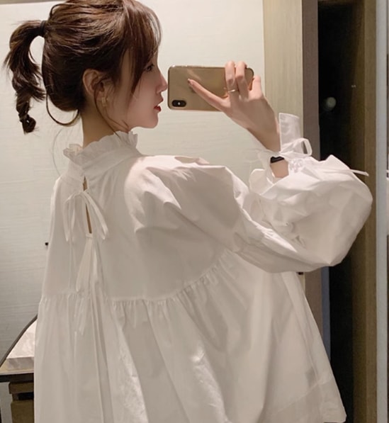 トップス デート モテアイテム ブラウス チュニック フリル シフォン 大人可愛い きれいめ 上品 リボン おしゃれ かっこいい 大人可愛い ラブリー キュート ガーリー クール モード系 セクシー 8,686円