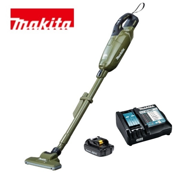 当店だけ！バッテリー充電器も1年保証! マキタ コードレス掃除機 18V 紙パック式 オリーブ CL285FDZO + 軽量バッテリー BL1815N + 急速充電器DC18RF 充電式 クリーナ