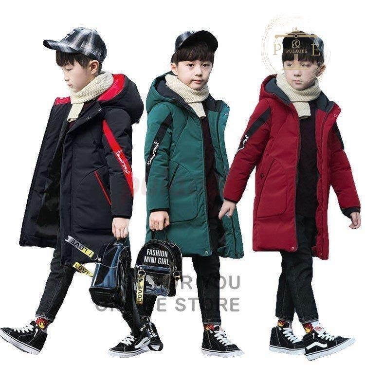ロング丈 ダウンジャケット ダウンコート 男の子 キッズ ファー付き 中綿コート 子供服 中綿 冬服 アウター 通学 防寒 長袖 子ども服 キッズコート