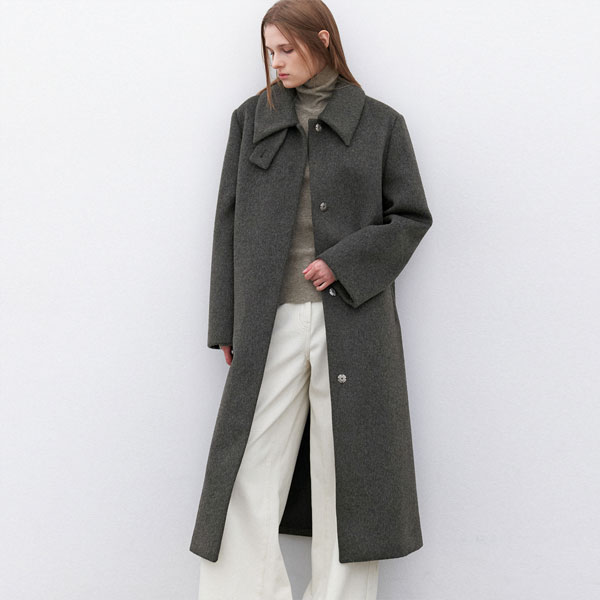 WOOL SINGLE MAXI COAT (CT-1477)