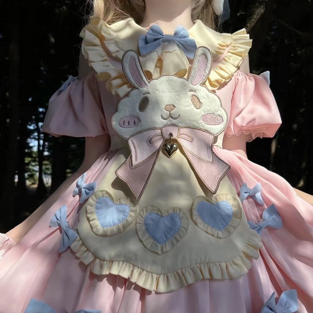 和服コスチュームコスチュームゼロカードラビット半袖p刺繍バニースイートツインバドロリータ ロリータドレス