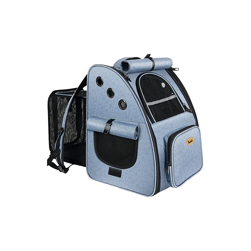 Tresbro 拡張可能な 犬 リュック 猫【最新型3in1】 キャリー ロック式ダブルファスナーカーテン付きの ペットリュック 小型犬 旅行/通院/災害避難用 猫きゃりーバッグ 人気 ハウス型 ブ