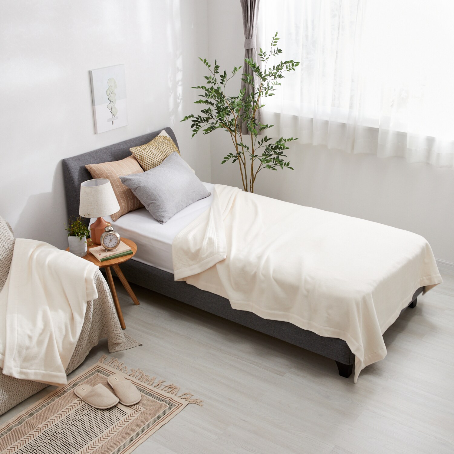 新品未使用 快眠博士 匠の技で仕上げる！ 起毛×ガーゼの2重構造 綿100％毛布 肌きわみ シングル きなり