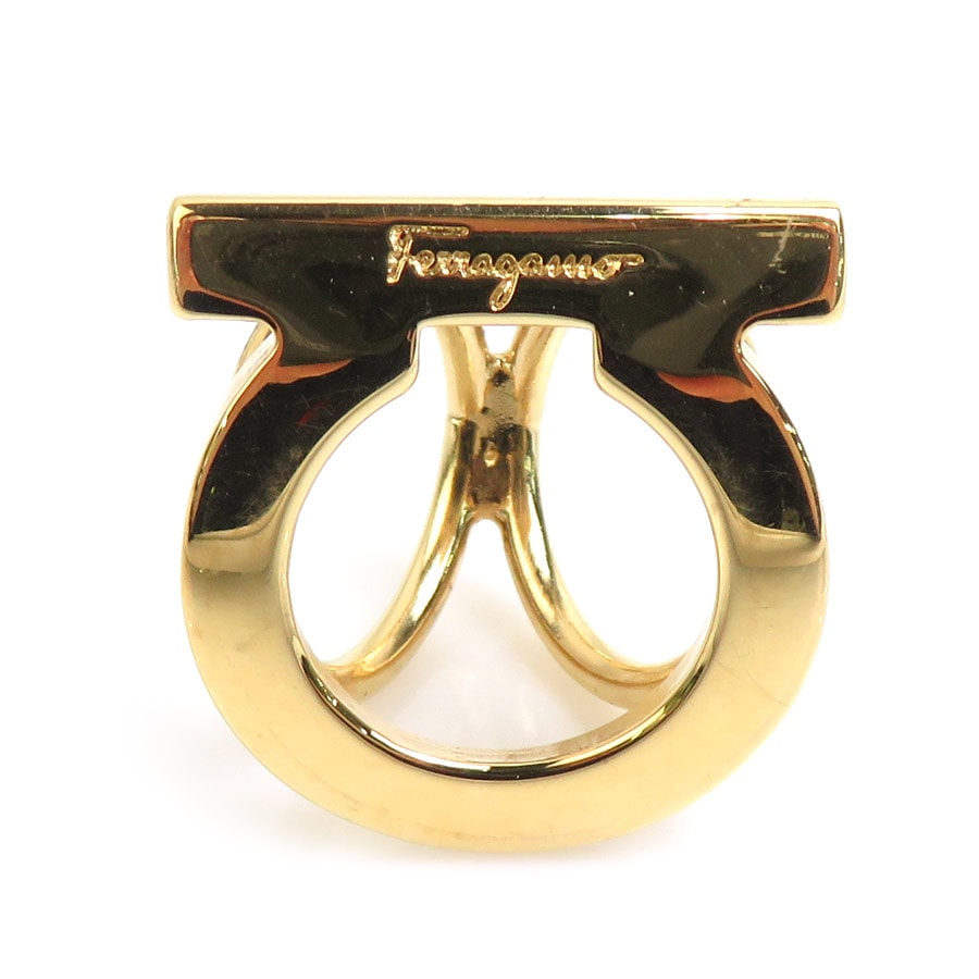 サルヴァトーレフェラガモ Salvatore Ferragamo スカーフリング ガンチーニ メタル ゴールド レディース e60226a