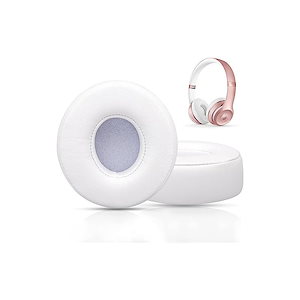 イヤーパッド イヤークッション Beats Solo2 & Solo3 Wireless 交換用ヘッドホン ヘッドホンパッド 遮音 メモリフォーム (ホワイト)