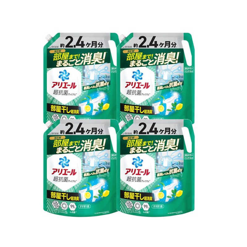 P＆G　(ケース販売)アリエールジェル 部屋干しプラス つめかえ 超ウルトラジャンボサイズ 1720g×4