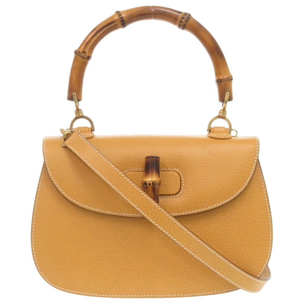 美品 2WAY バンブー 000 1364 0633 ハンドバッグ レザー/レザー イエロー 0145【中古】 レディース 121,000円