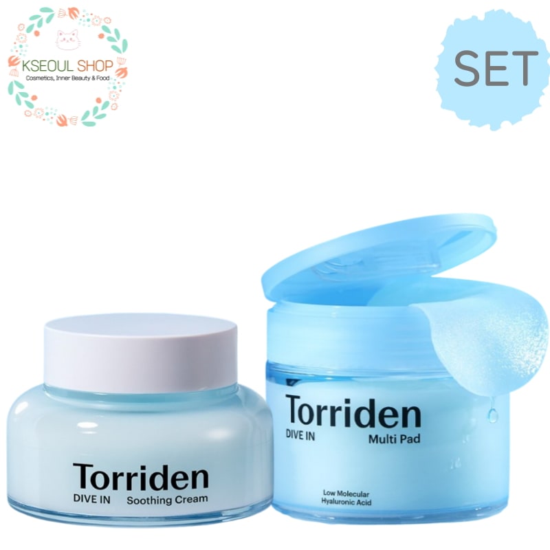 [水分ケアセット]ダイブイン 低分子ヒアルロン酸マルチパッド（80枚）＋スージングクリーム（100ml）セット・トナーパット・ふき取りパッド・ピーリングパッド・ひんやりクリーム・クールクリーム・冷感 6,569円