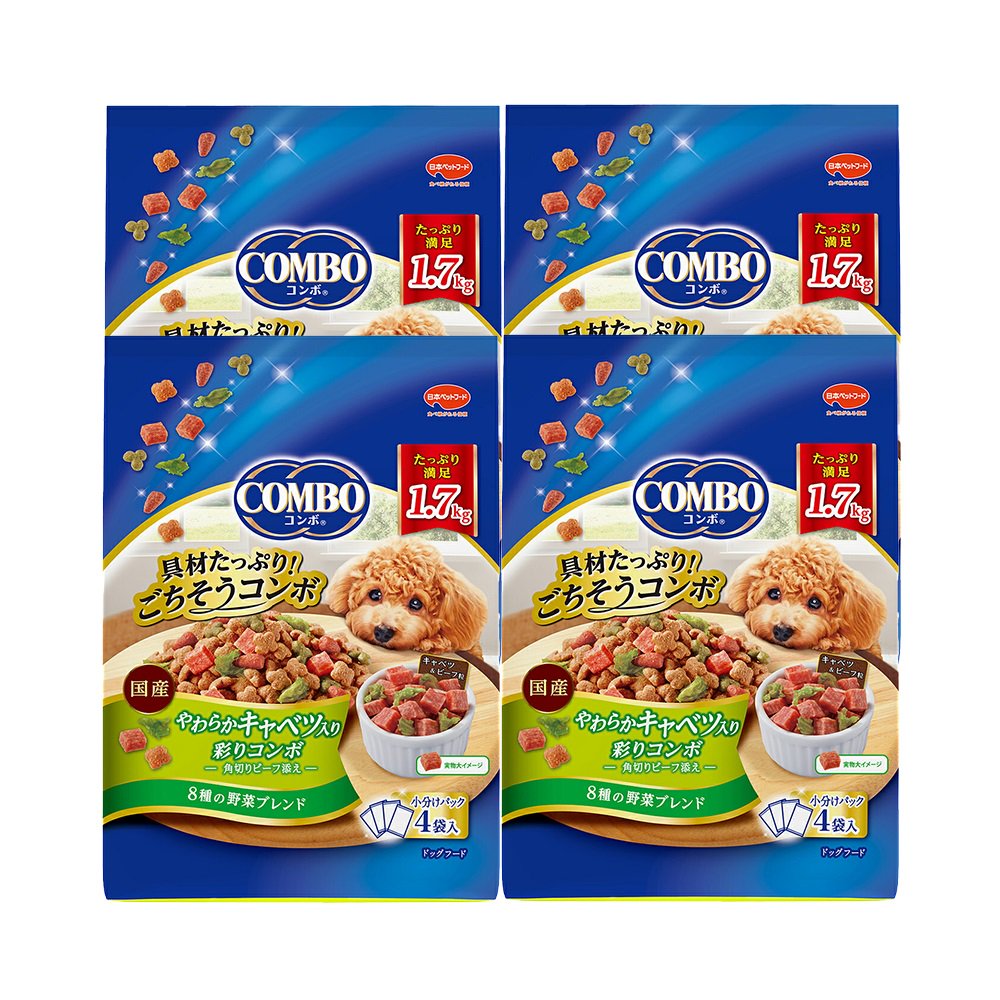 ドッグフード　コンボ　ドッグ　やわらかキャベツ入り　１．７ｋｇ（４２５ｇX４袋）X４個　ＣＲＣ45―05―35―35―00