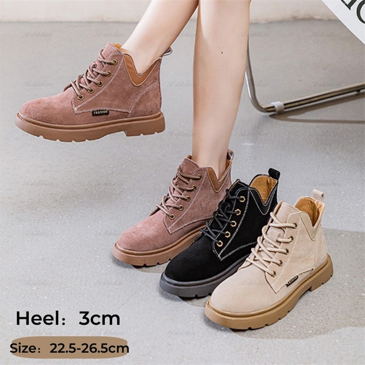 ブーツ レディース 本革 裹起毛 ショートブーツ 編み上げ ワークブーツ マウンテンブーツ アウトドア 靴 ローヒール 歩きやすい 疲れにくい 秋冬 シンプル 防滑 おしゃれ 大きいサイズ 22.5c