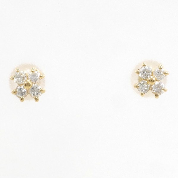 K18 18金 YG イエローゴールド ピアス ダイヤ 0.10 ×2 ジュエリー 中古