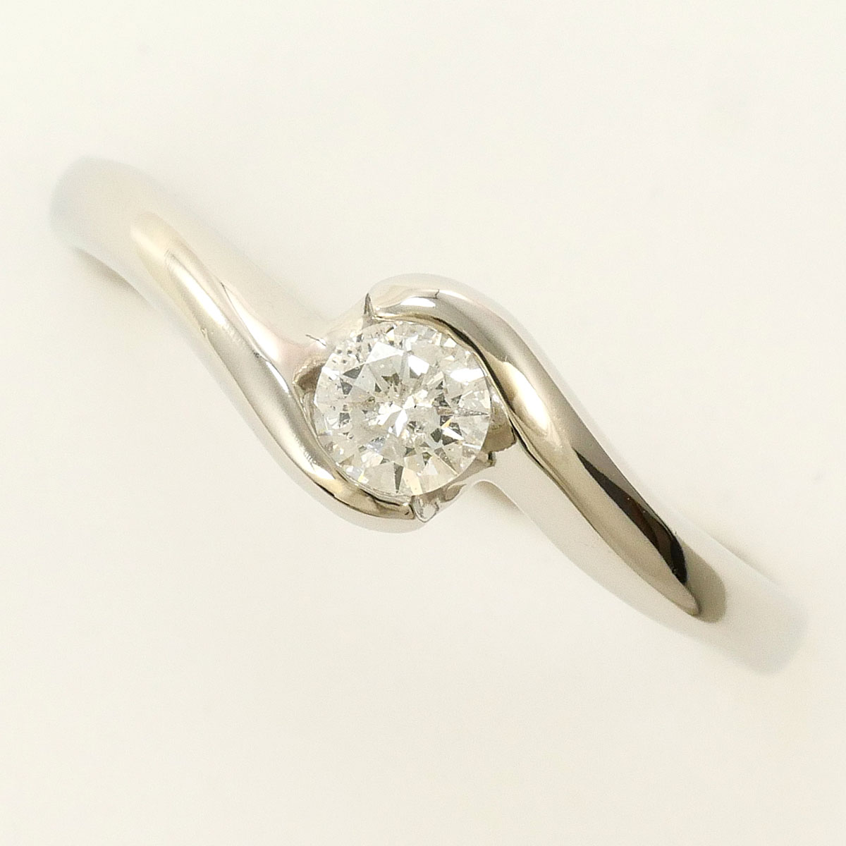 PT900 プラチナ リング・指輪 12号 ダイヤモンド 0.20ct 総重量約3.2g 中古