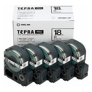 （まとめ買い）テプラテープ [x5個入] SS18K-5P 00060069 [x3]