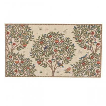 川島織物セルコン Morris Design Studio ケルムスコットツリー マット 約68×123cm FH1711A I アイボリー