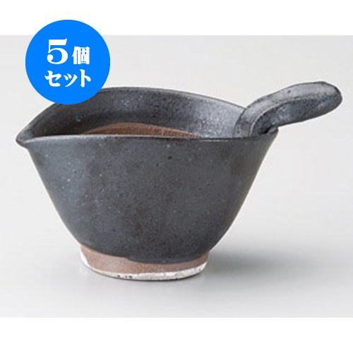 5個セット すり鉢 まいん黒納豆鉢小 [14.5×9.3×6.9cm] 料亭 旅館 飲食店 業務用