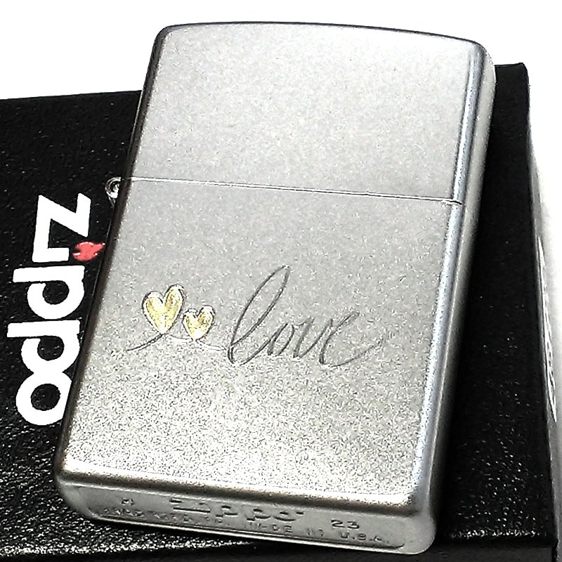ZIPPO ライター love ハート ジッポ シルバー かわいい シンプル ラブデザイン おしゃれ レディース クロームサテーナ 女性 可愛い ギフト プレゼント 4,968円