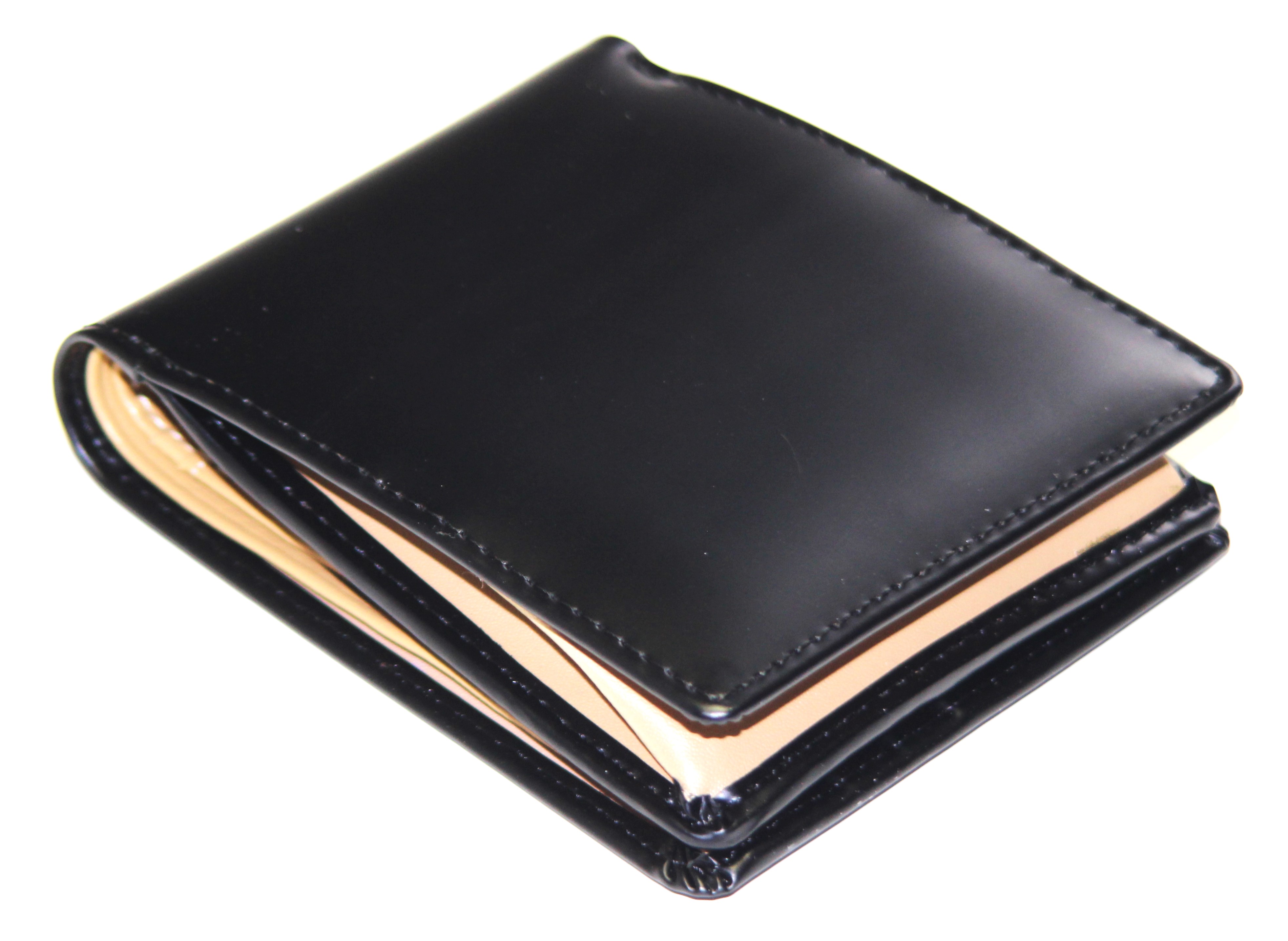 【新規OPEN】【期間限定セール】【激安】【新品未使用】馬革ホースハイド　牛革カウハイド　バイカラーモデル　BOX型小銭入付き　ショートウォレット　CL-1220　ブラック/ベージュ