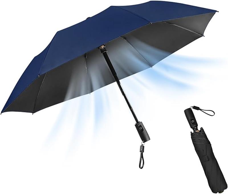 扇風機付き傘 日傘 ゴルフ傘パラソル UVカット 熱中症対策 遮光スポーツ アウトドア ゴルフ ラウンド用品 小物 傘 パラソル