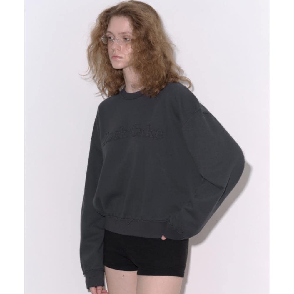 ROCKCAKE Basic Logo Applique Sweatshirt Charcoal RC24TP