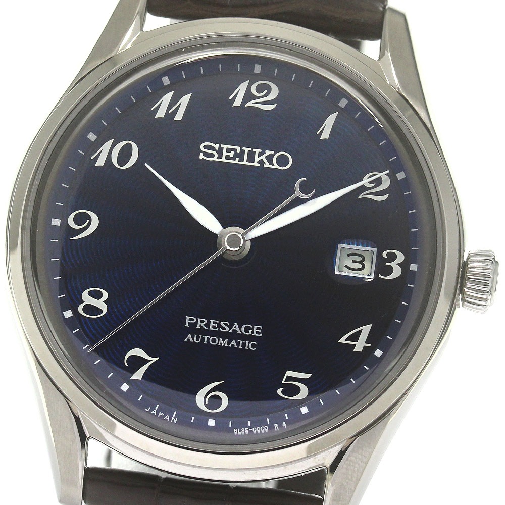 セイコー SEIKO SARA021/6L35-00C0 プレザージュ 七宝ダイヤル 自動巻き メンズ 良品 箱・保証書付き_846124【中古】