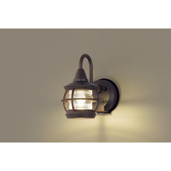 LGWC85216F ダークブラウンメタリック/透明 洋風LEDポーチライト (電球色)