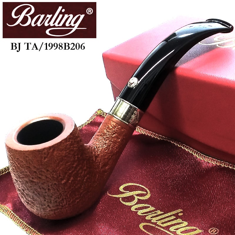 パイプ 本体 バーリング ベンジャミン 喫煙具 純銀 BJ TA 1818 高級 天然木 サンドブラスト仕上げ 9mm ライトブラウン スターリングシルバー Barling BENJAMIN ライオン