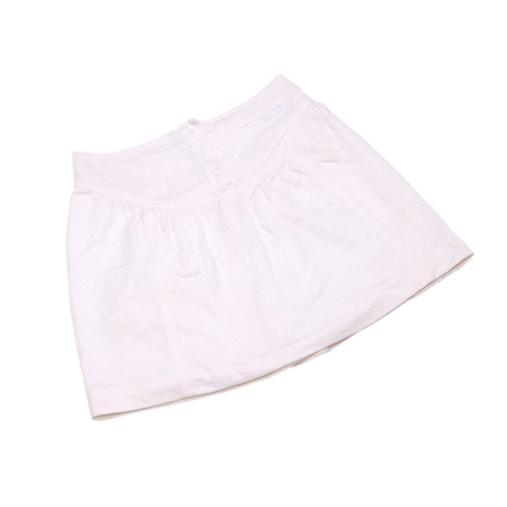 スカート ロゴボタン ミニ フレアー 38サイズ アイボリー ホワイト 中古
