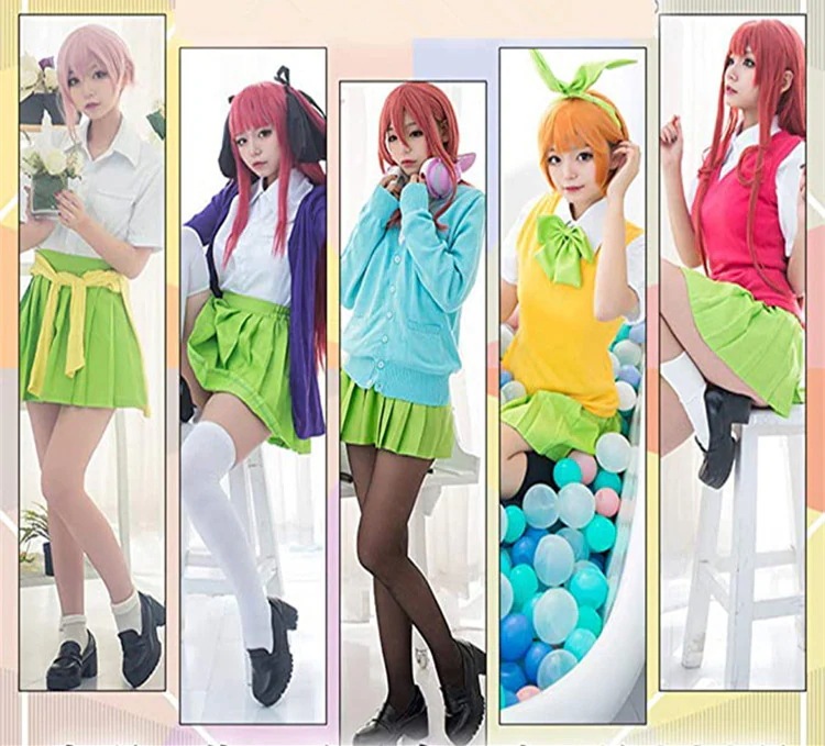 五等分の花嫁コスプレ変装仮装 コスプレ変装大人コスプレ服日常服中野一花 中野二乃 中野三玖 中野四葉 中野五月ハロウィン コスチューム 文化祭