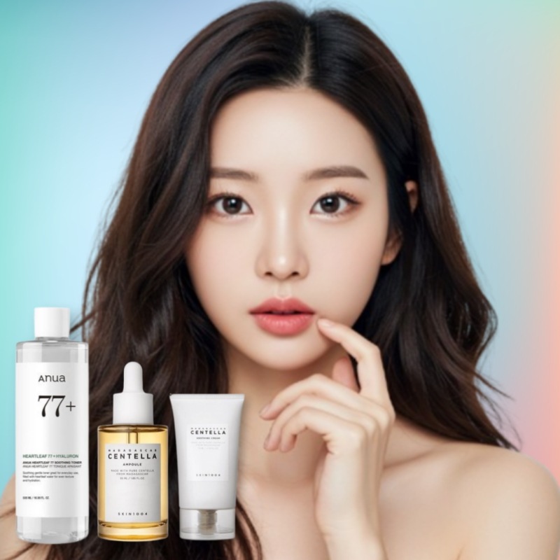 敏感肌向けレスキュースキンケアセット 化粧水500ml＋アンプル55ml＋クリーム75ml 肌荒れや乾燥対策にぴったり