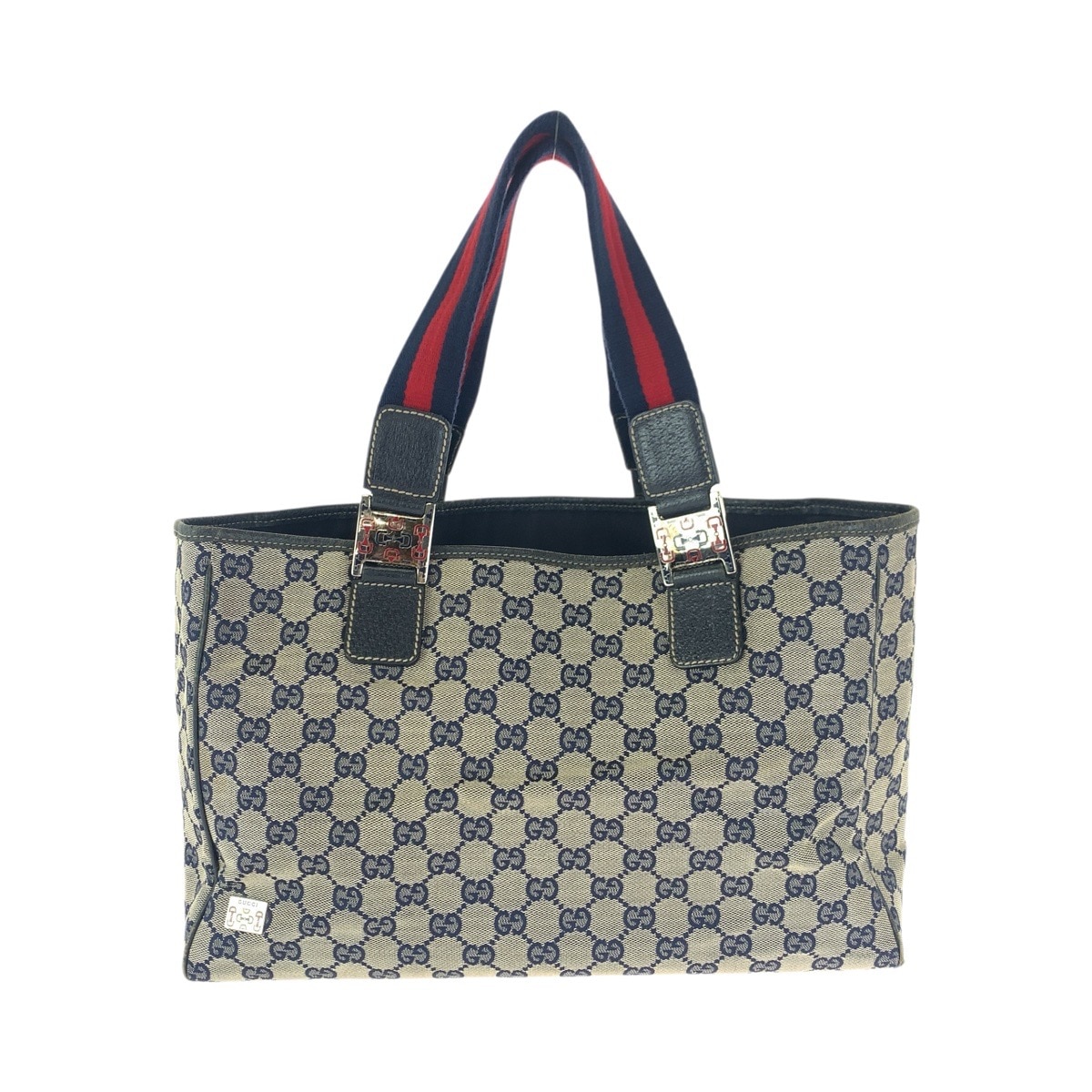 シェリーライン ネイビー シルバー金具 GGキャンバス/レザー 145758 トートバッグ ショルダーバッグ レディース 601697