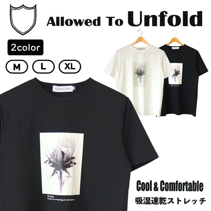 Allowed To Unfold アロウドトゥーアンフォールド 吸湿速乾ストレッチ 半袖Ｔ フォト Tシャツ 涼しい 爽やか プリント ポリエステル 吸湿 速乾 通気性 清涼感 0702-53222