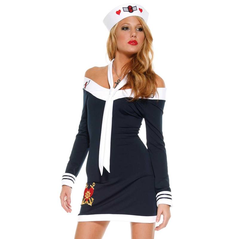 コスプレ 仮装 愛しのセーラー M/L 【 コスプレ 衣装 ハロウィン 仮装 レディース コスチューム セーラー服 水兵 余興 大人用 パーティーグッズ 海兵 女性用 】