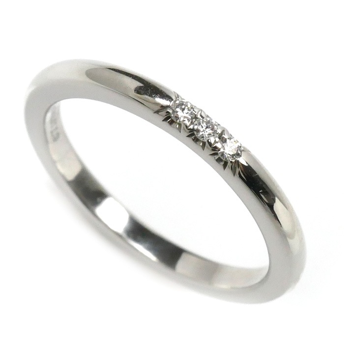 TIFFANY&Co. ティファニー Pt950プラチナ フォーエバー ウェディング バンド リング・指輪 ダイヤモンド 6.5号 3.1g レディース 中古