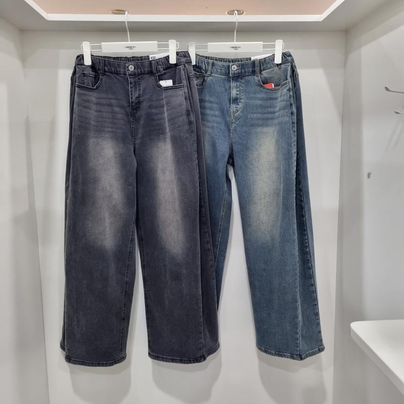 裏起毛サイドピンタック ワイドフィット スパン デニム14540-155-810-10