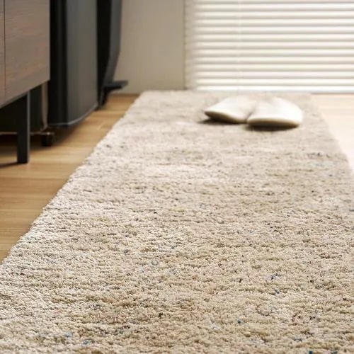 【メーカー直送品】萩原 ミックスシャギーマット Liva リーヴァ 約45×240cm サンドベージュ