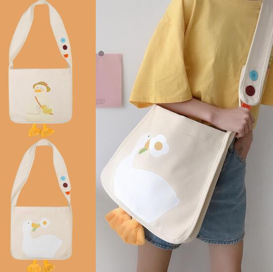 エコバッグ 大容量 ショルダーバッグ 鴨 立体 レディース 韓国 ファッション 雑貨 かわいい おしゃれ 北欧 送料無料 [K] (T)