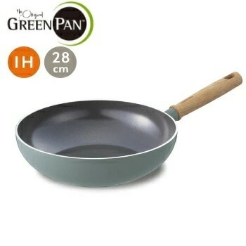 GREENPAN　グリーンパン　メイフラワー　ウォックパン　２８ｃｍ【 フライパン 深型 中華鍋 調理器具 28 ih 】LF631B07