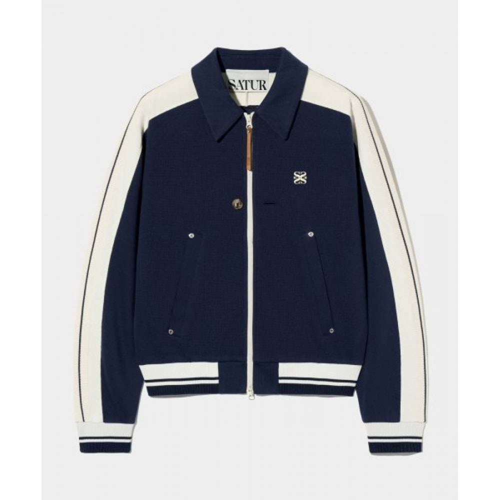 SATUR ロートンカラートラックジップアップジャケットクラシックネイビー 18,192円