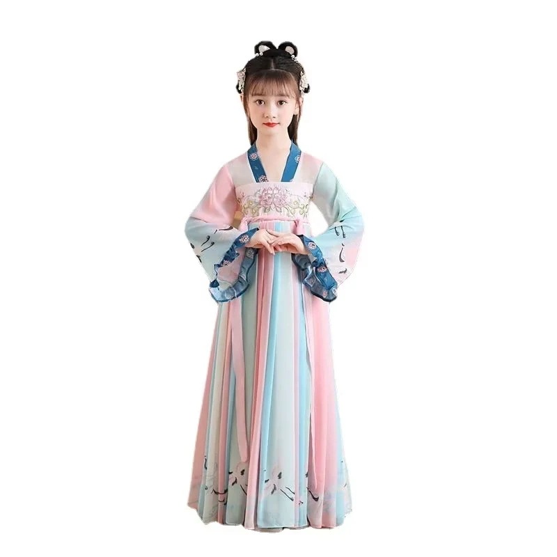 女の子の古漢服の子供の唐襦スカート超仙の女の子のワンピースとの長袖